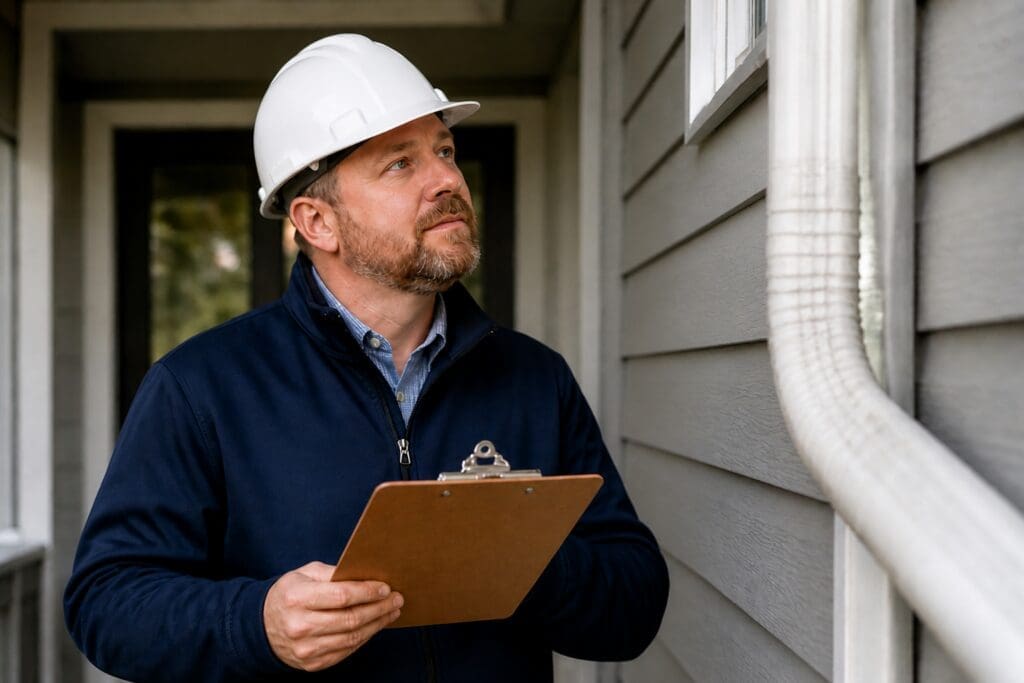 Home inspector reviewing Nashville property before offer